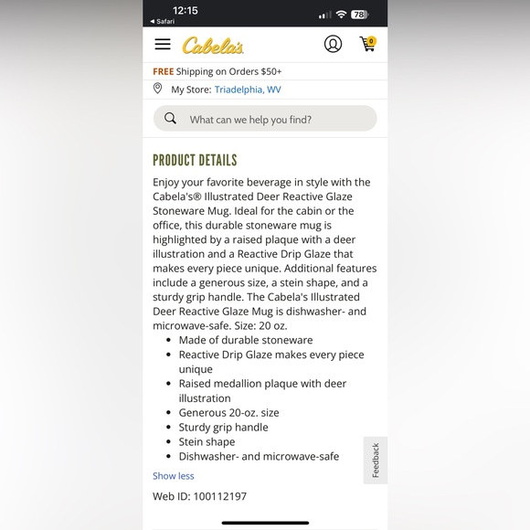 Cabela’s large coffee mug - Picture 6 of 6